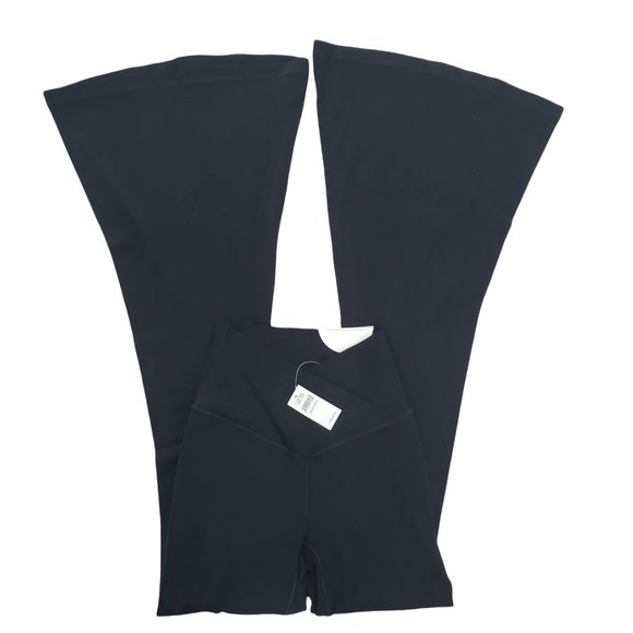 OFFLINE By Aerie Real Me High Waisted Crossover Rib Super Flare Legging black XS - Picture 4 of 11